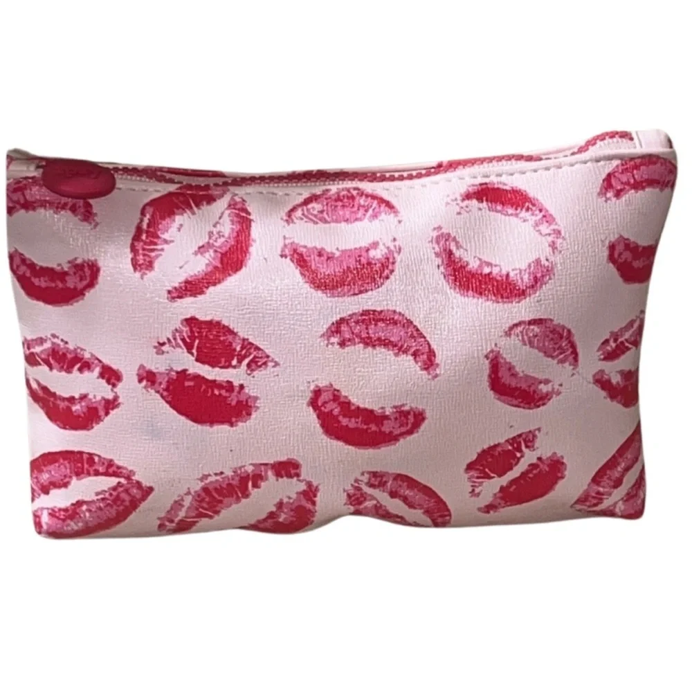 Ipsy Pink Lip Print Cosmetic Bag